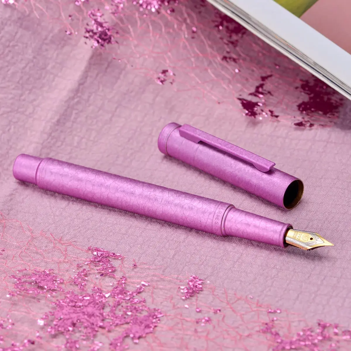 Asvine 1851 Forest Fountain Pen Pink Ice Flowers Medium Nib | Classic Design - view 7
