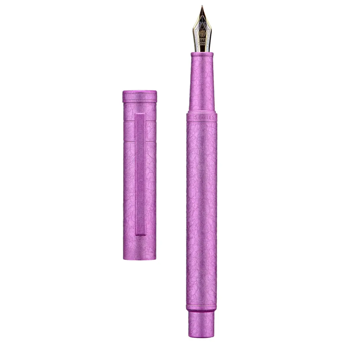 Asvine 1851 Forest Fountain Pen Pink Ice Flowers Bent Nib 13.8cm (5.43 in) | Classic Design with Converter and Metal Pen Case - main product image