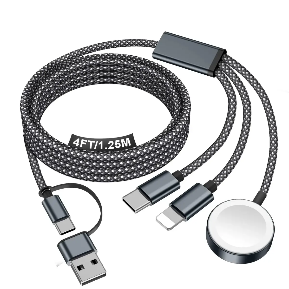 xiwxi 3-in-2 Multi Charging Cable (USB-C/Lightning/Magnetic) 1.2M | Travel Essentials for Apple Devices - main product image