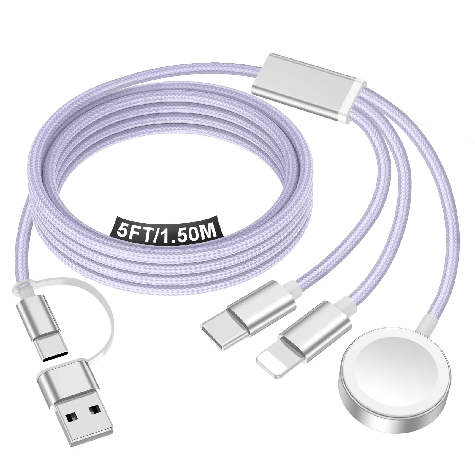 xiwxi 3-in-2 Multi Charging Cable (USB-C/Lightning/Magnetic) 1.5M | Travel Essentials for Apple Devices - main product image