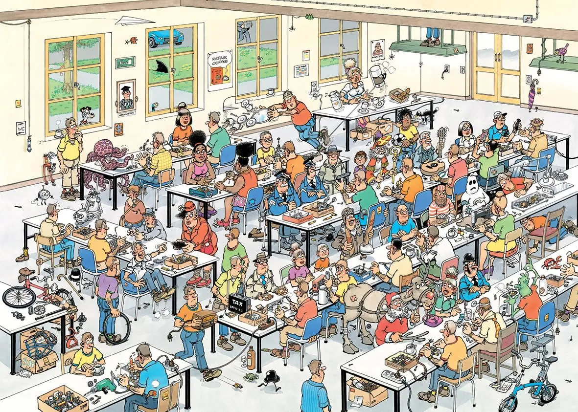 Jan van Haasteren Can We Create? 1000 Piece Jigsaw Puzzle for Adults | Vibrant, Humorous Scene, Recycled Cardboard - view 2
