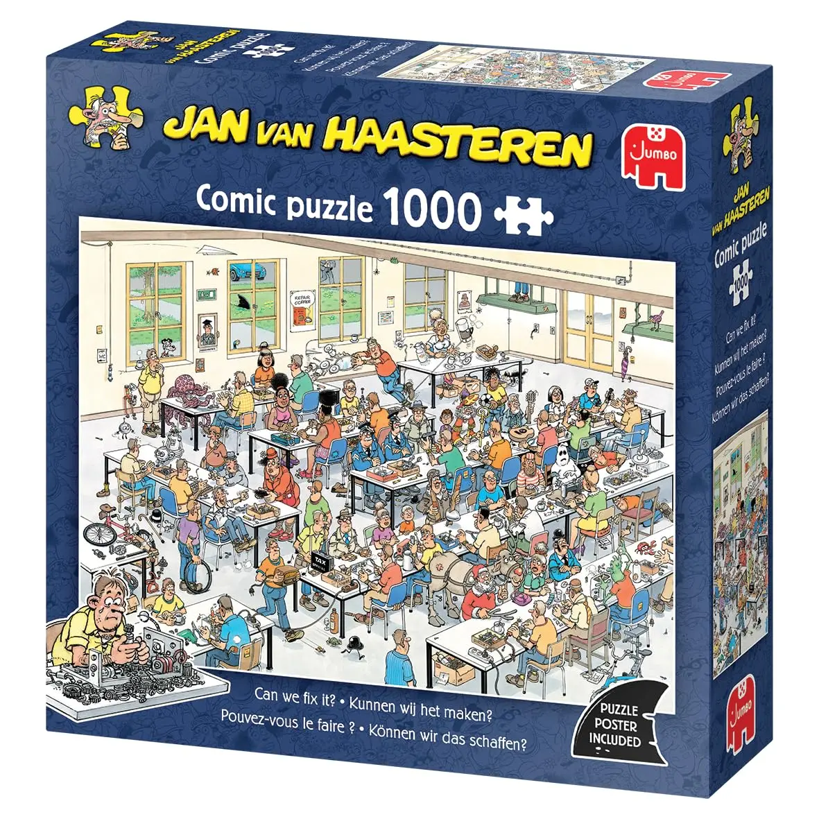 Jan van Haasteren Can We Create? 1000 Piece Jigsaw Puzzle for Adults | Vibrant, Humorous Scene, Recycled Cardboard - view 3