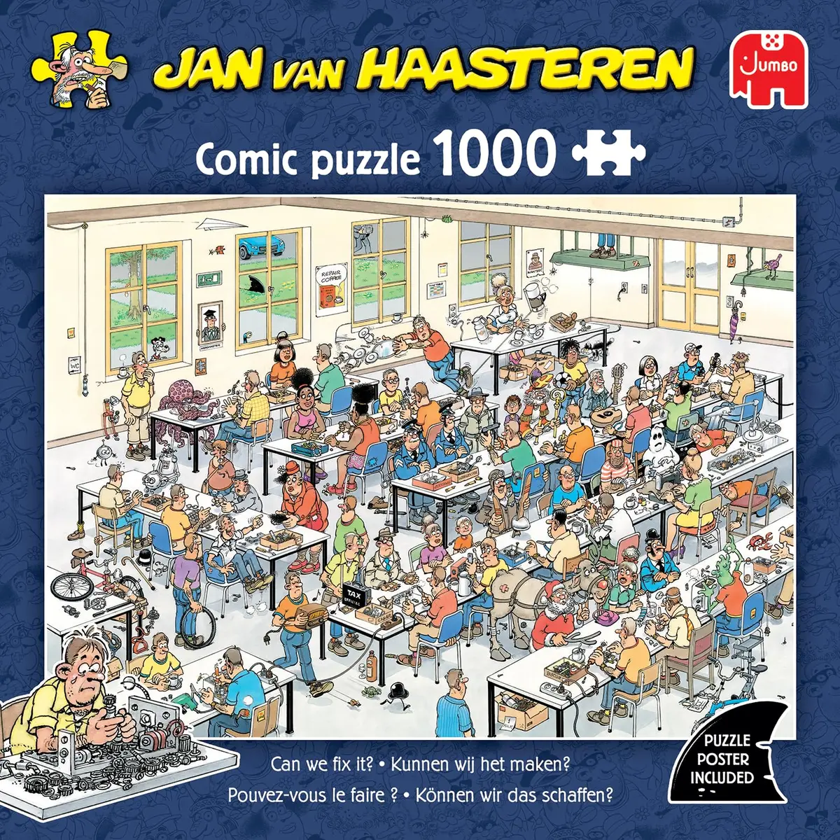 Jan van Haasteren Can We Create? 1000 Piece Jigsaw Puzzle for Adults | Vibrant, Humorous Scene, Recycled Cardboard - view 4