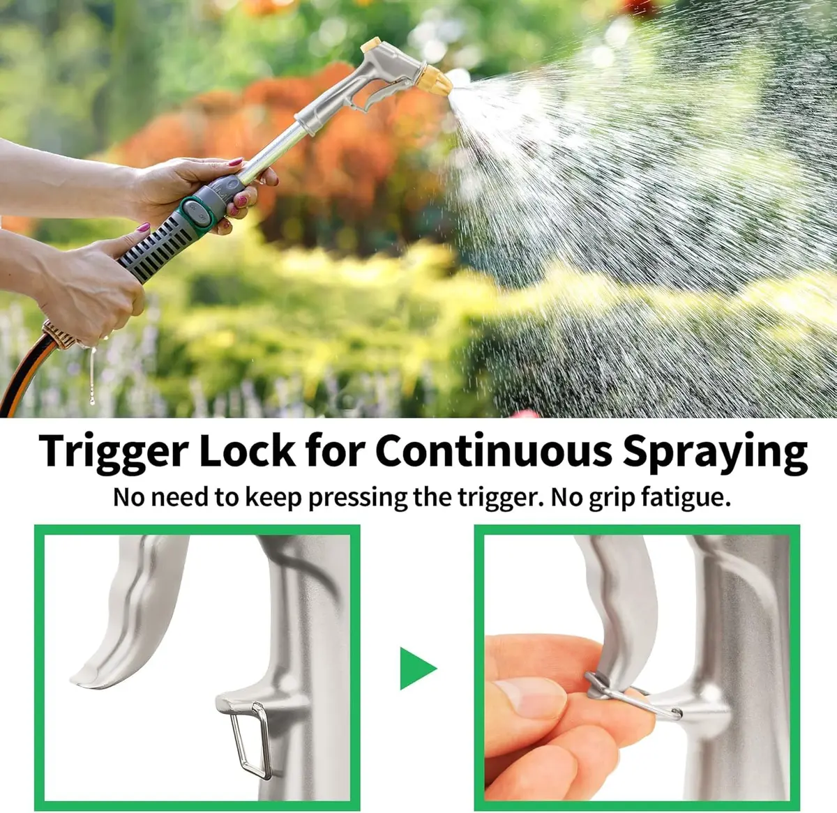 AUTOMAN Garden Hose Nozzle Sprayer 2 Pack | Heavy Duty Metal Water Nozzle with 4 Patterns for Garden & Car Wash - view 7