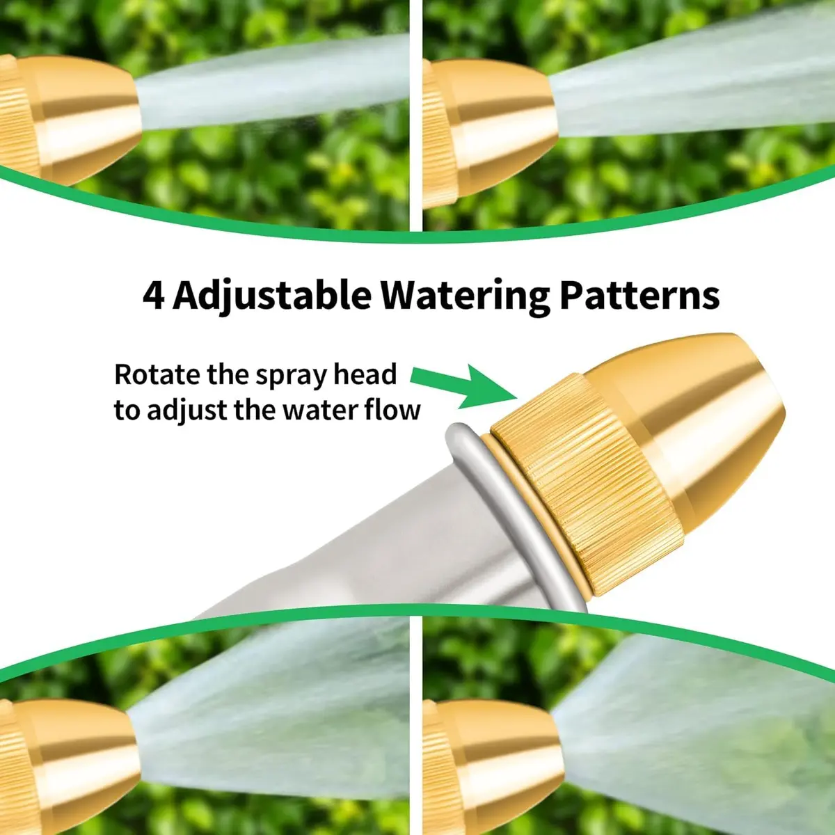 AUTOMAN Garden Hose Nozzle Sprayer 2 Pack | Heavy Duty Metal Water Nozzle with 4 Patterns for Garden & Car Wash - view 4
