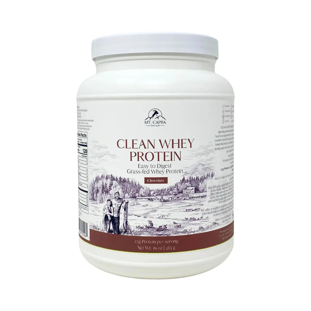Mt. Capra Clean Whey Protein | 24 g Protein Per Serving | Chocolate - main product image
