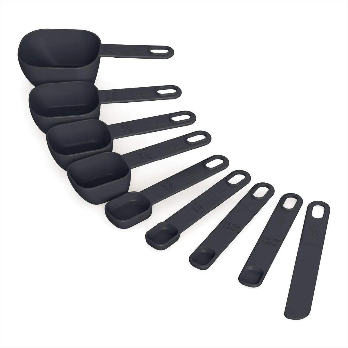 BELLA 9 Pc Nested Measuring Cup & Spoon Set | BPA & BPS-Free Nylon, Slate - main product image