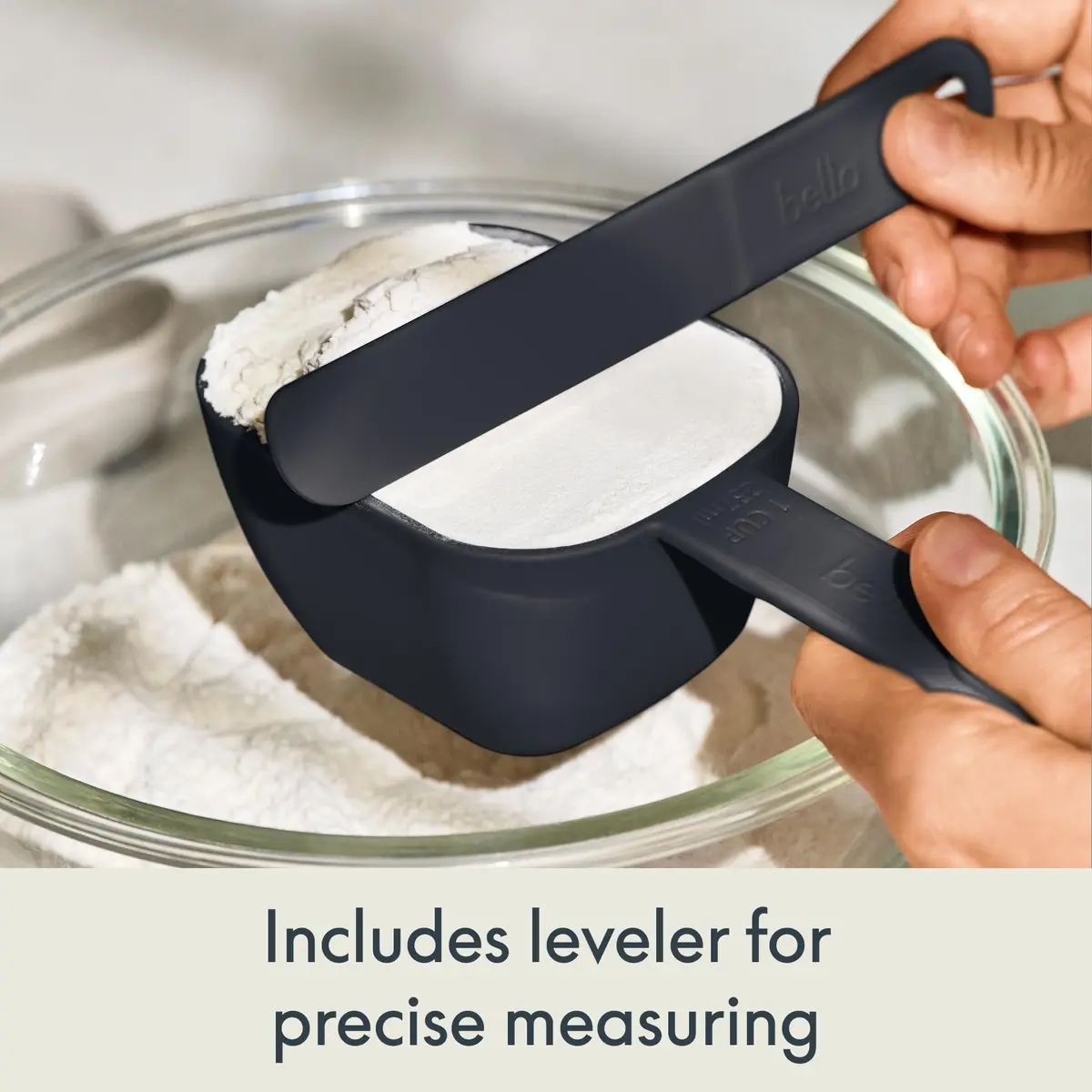 BELLA 9 Pc Nested Measuring Cup & Spoon Set | BPA & BPS-Free Nylon, Slate - view 7