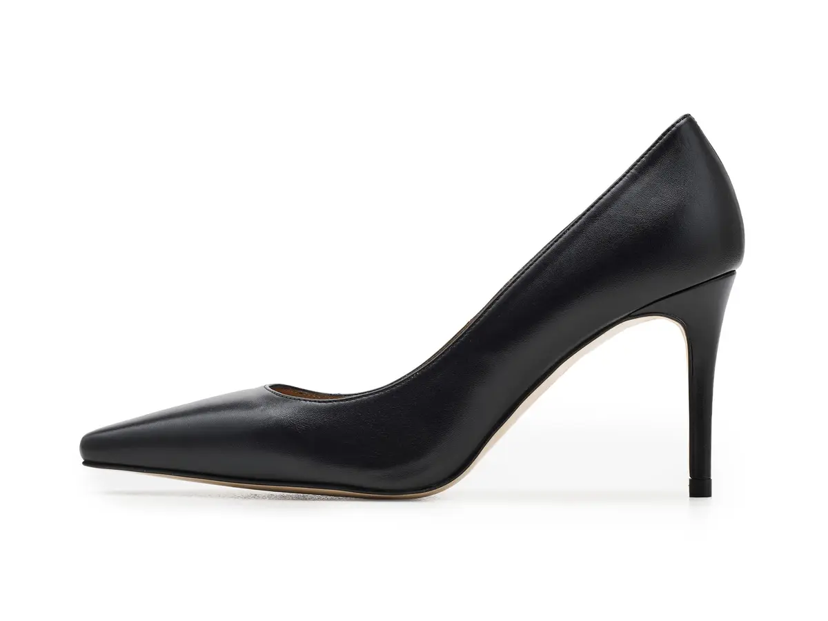 LK Bennett Floret New Pointed Courts 8 Medium | Elegant Black Leather Heels - view 5