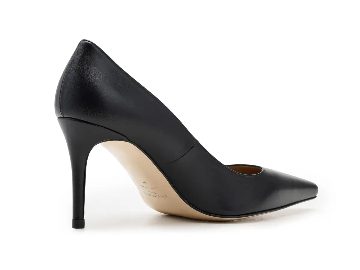 LK Bennett Floret New Pointed Courts 8 Medium | Elegant Black Leather Heels - view 4