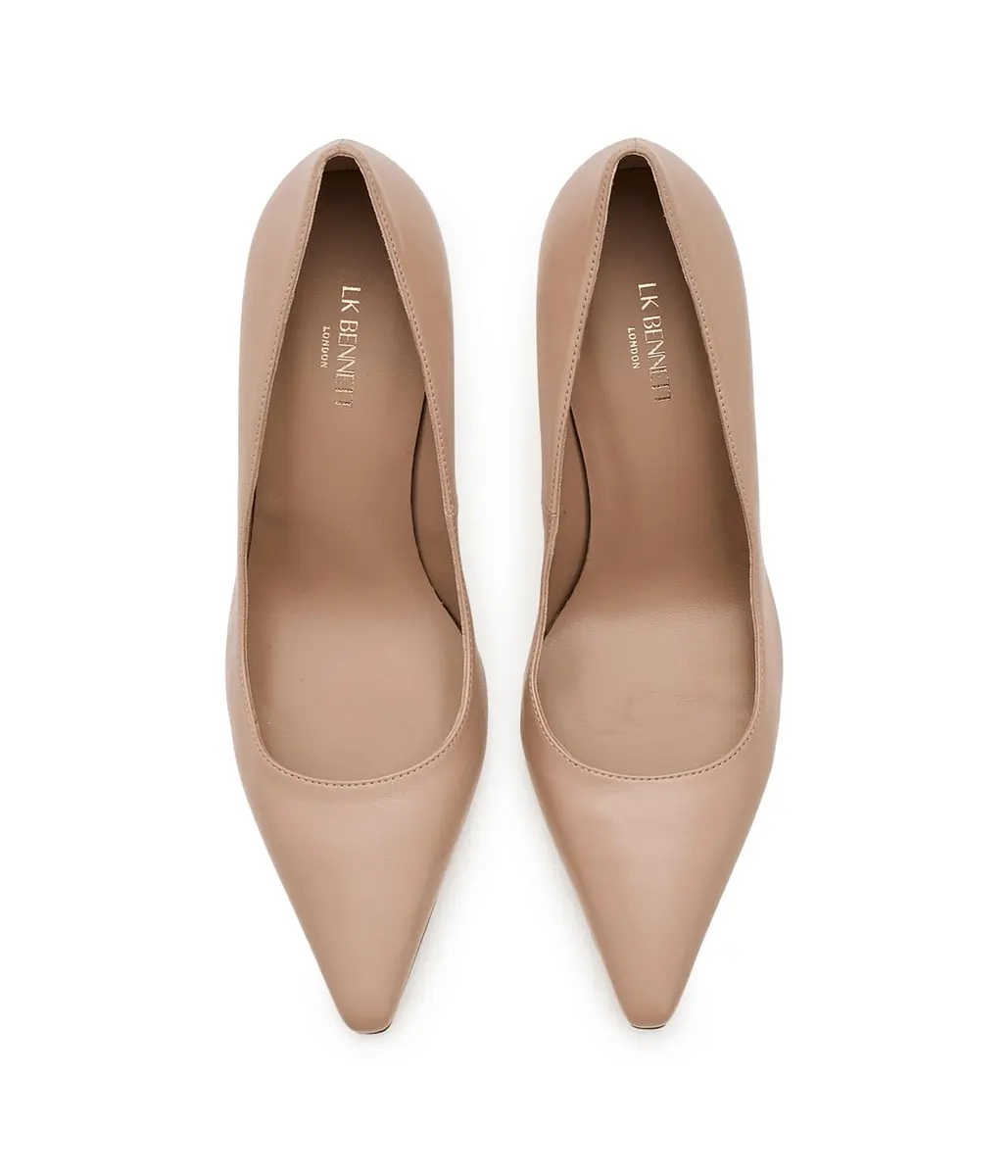 LK Bennett Floret New Pointed Courts 8 Medium | Elegant Black Leather Heels - view 3