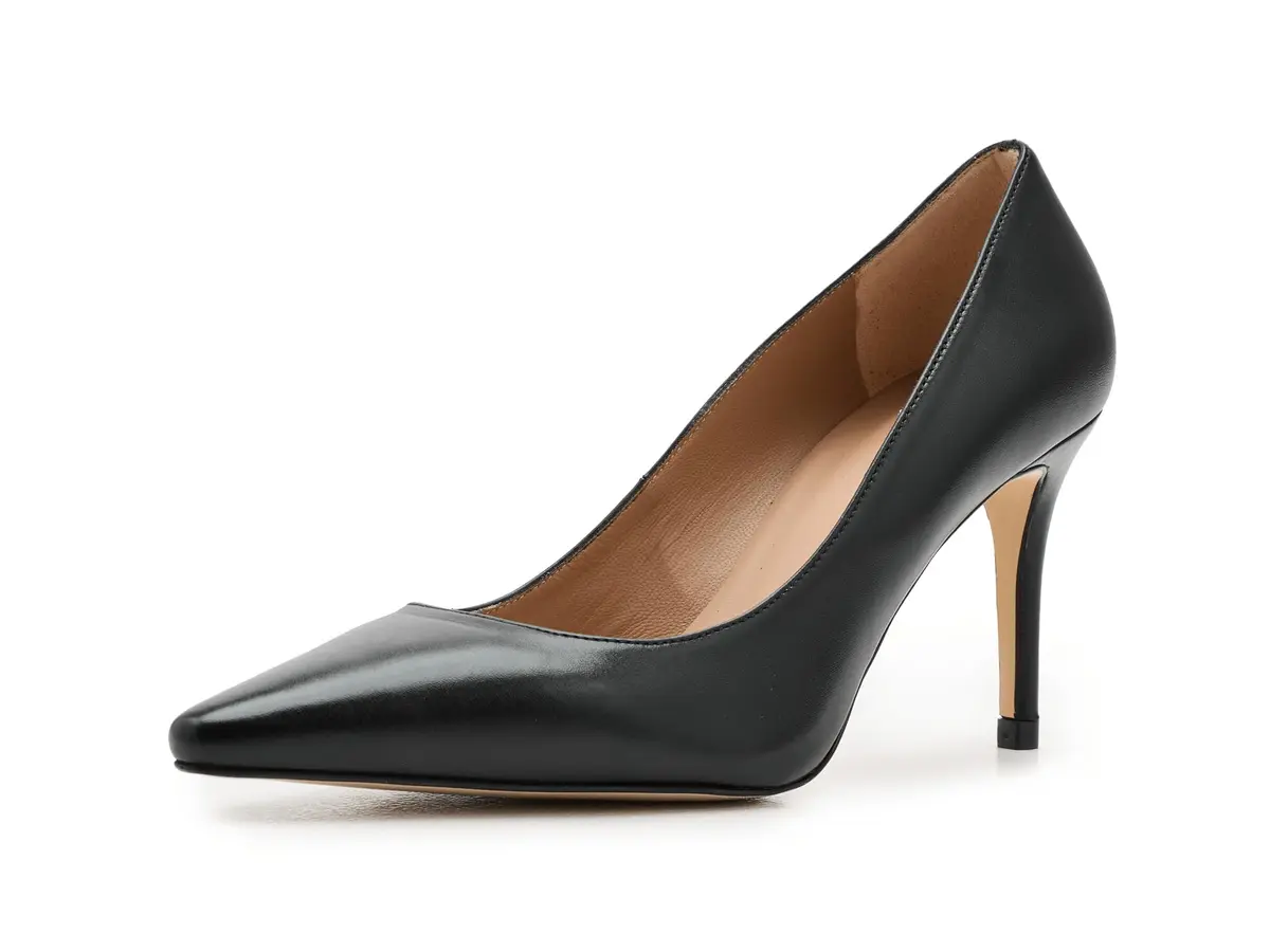 LK Bennett Floret New Pointed Courts 7 Medium | Elegant Black Leather Pumps for Women - main product image