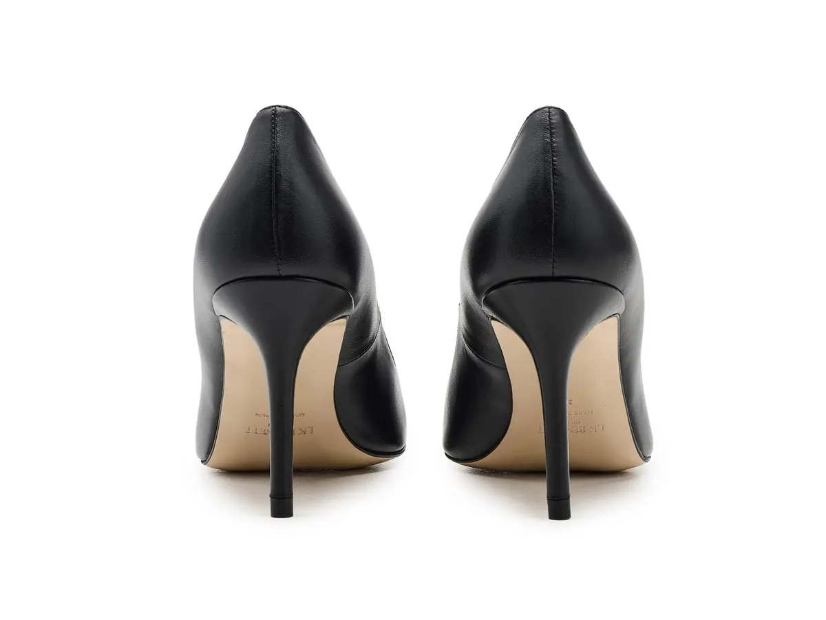 LK Bennett Floret New Pointed Courts 7 Medium | Elegant Black Leather Pumps for Women - view 7