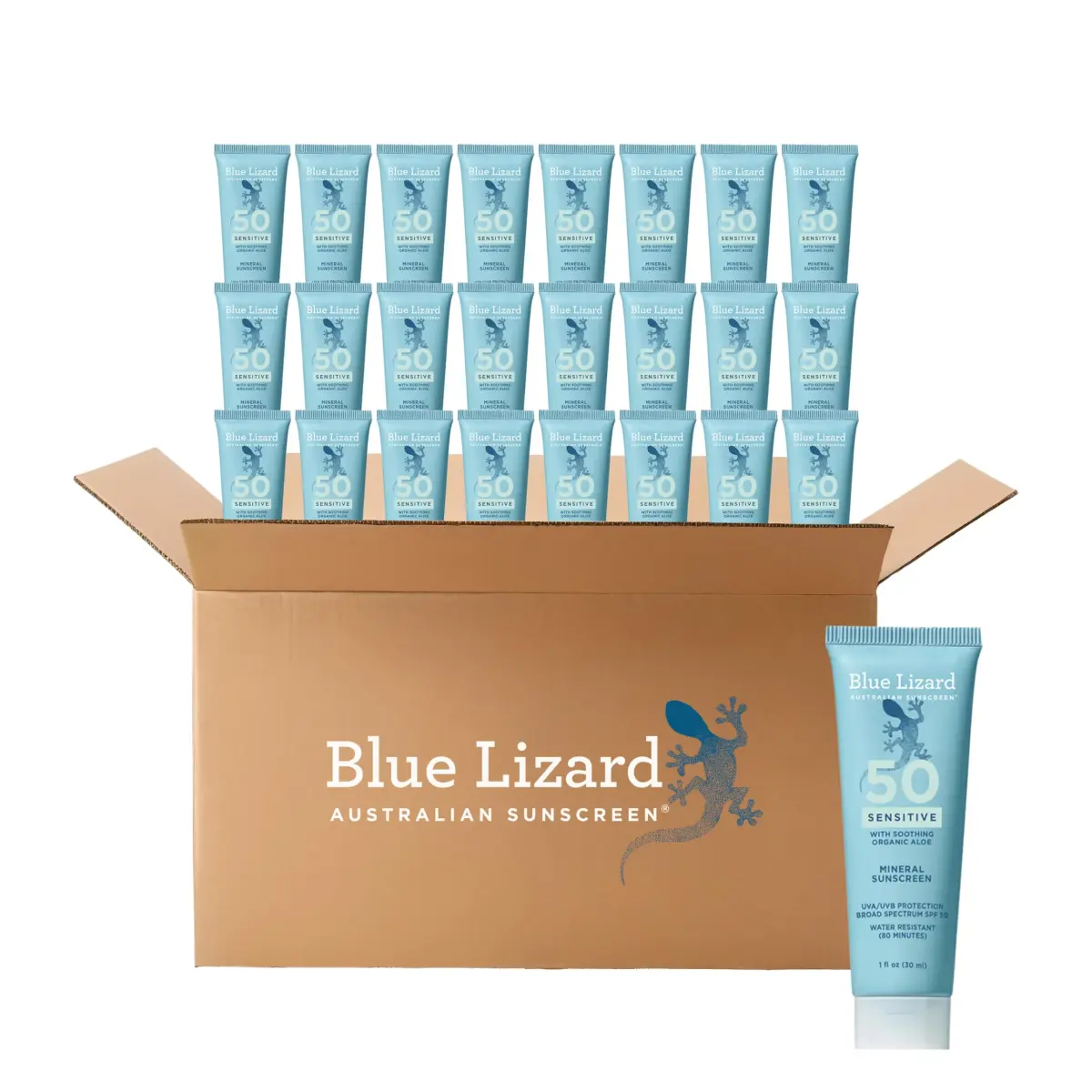 Blue Lizard Sensitive Mineral Sunscreen Lotion SPF 50 29.5ml (1 Fl Oz) | Reef-Safe, Fragrance-Free, Hypoallergenic - main product image