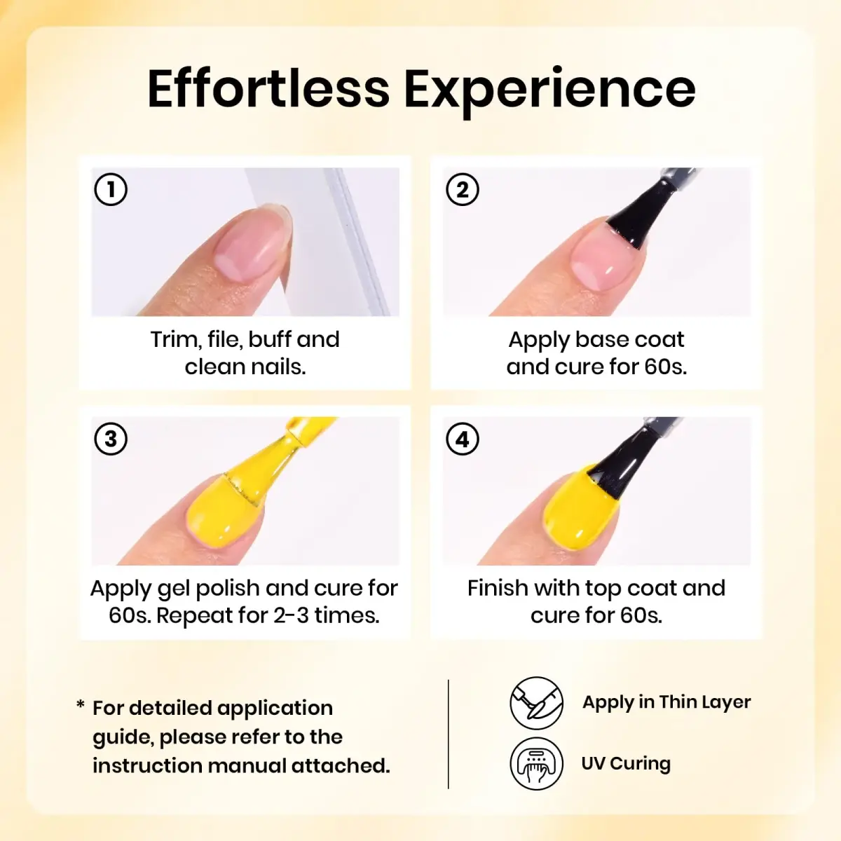 Beetles Gel Nail Polish Mango Gelato 15ml (0.51 Fl Oz) | Professional UV/LED Cure Yellow Gel - view 6