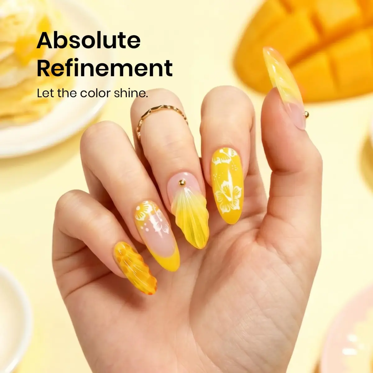 Beetles Gel Nail Polish Mango Gelato 15ml (0.51 Fl Oz) | Professional UV/LED Cure Yellow Gel - view 3