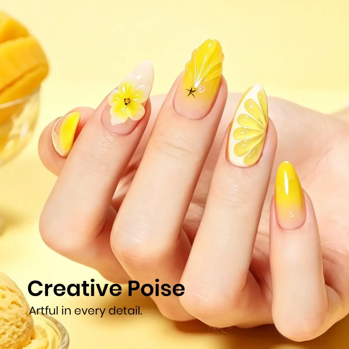 Beetles Gel Nail Polish Mango Gelato 15ml (0.51 Fl Oz) | Professional UV/LED Cure Yellow Gel - view 4