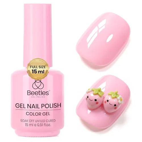 Beetles Gel Polish Strawberry Cream 15ML/0.51Fl Oz | Light Pink Gel Nail Polish for Summer Nails Art - main product image