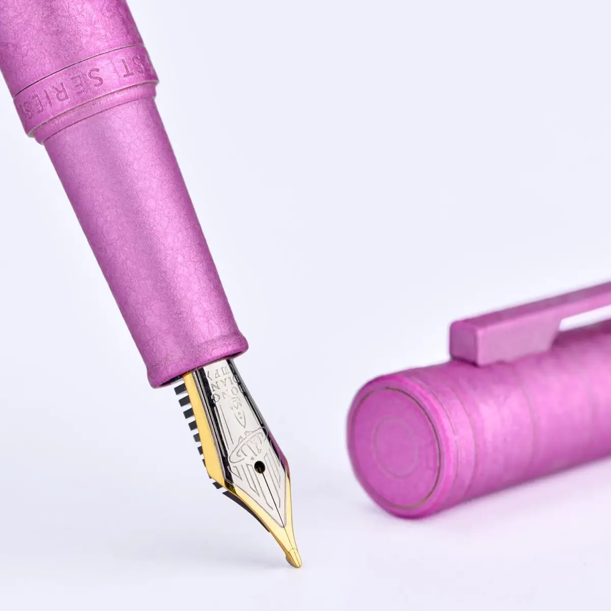 Asvine Hongdian 1851 Forest Fountain Pen Pink Ice Flowers Blade Nib 13.8cm (5.4in) | Smooth Ink Flow - view 4