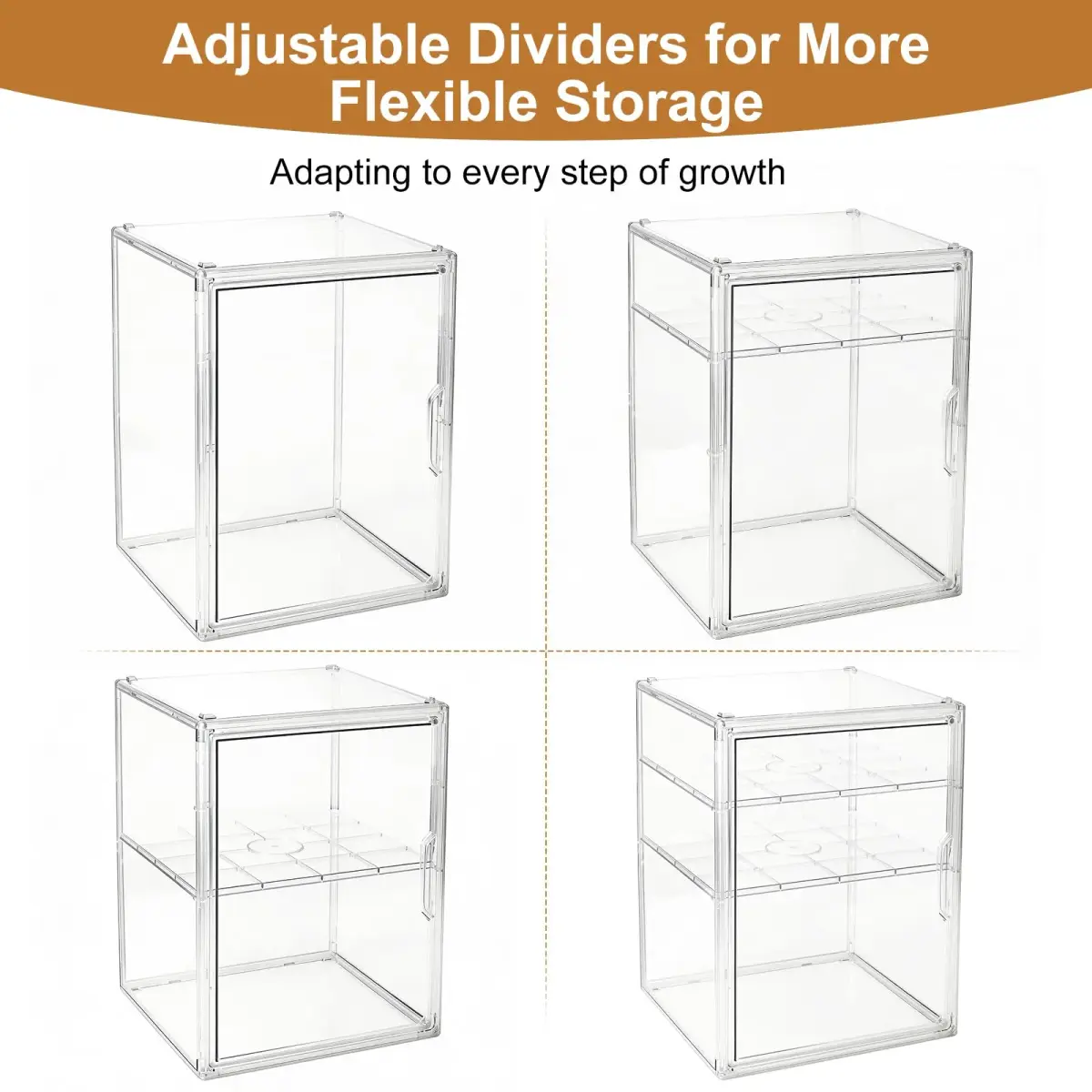 ERTIUANIO 3-Tier Acrylic Baby Bottle Organizer Container with Magnetic Door 10.3" L x 10" W x 14.2" H | Dust-Proof Nursery Storage - view 7