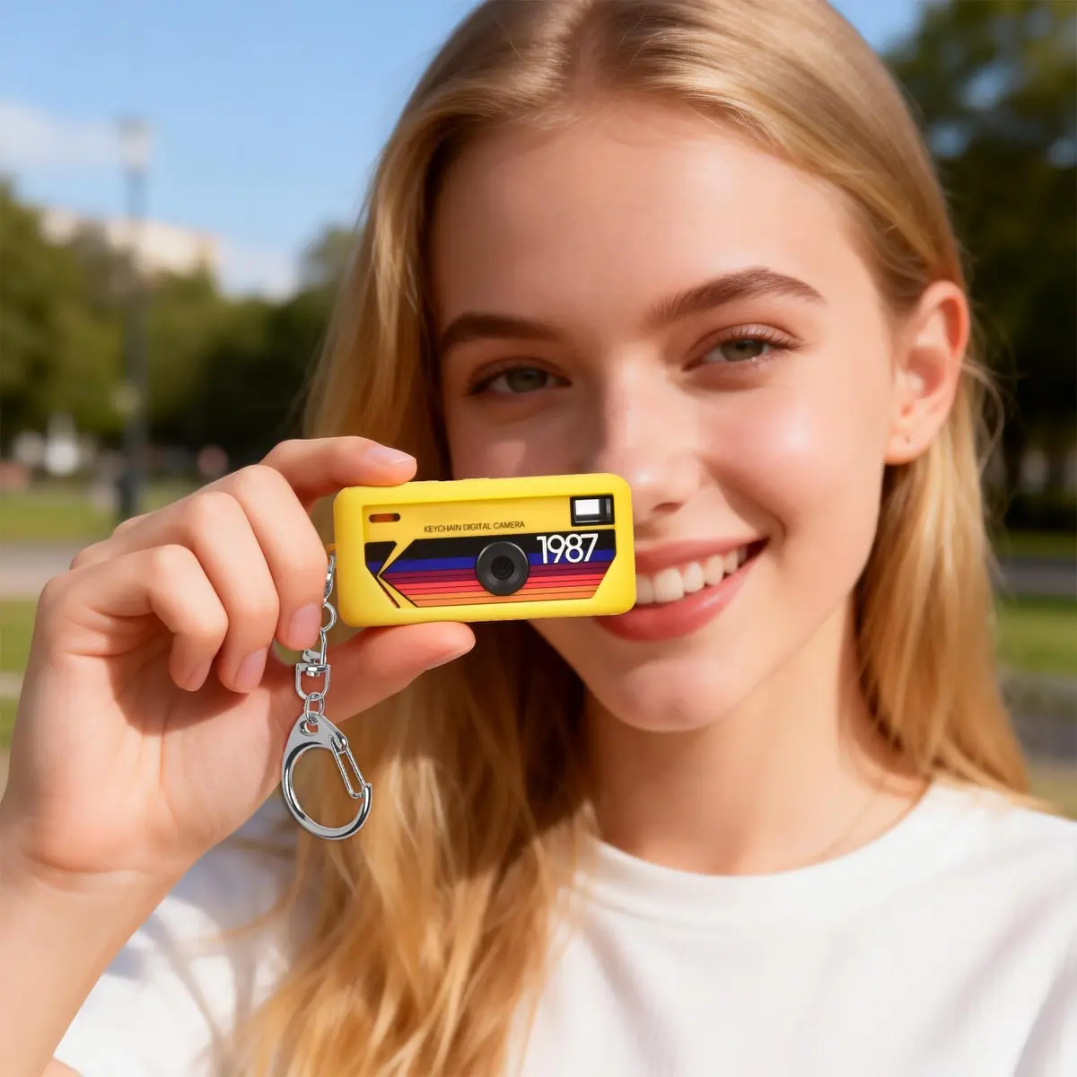 PAIYULE Silicone Case for Kodak CHARMERA Keychain Mini Digicam | Yellow, 2.4cm (0.94in) x 4.6cm (1.81in) x 6.7cm (2.64in) - view 9