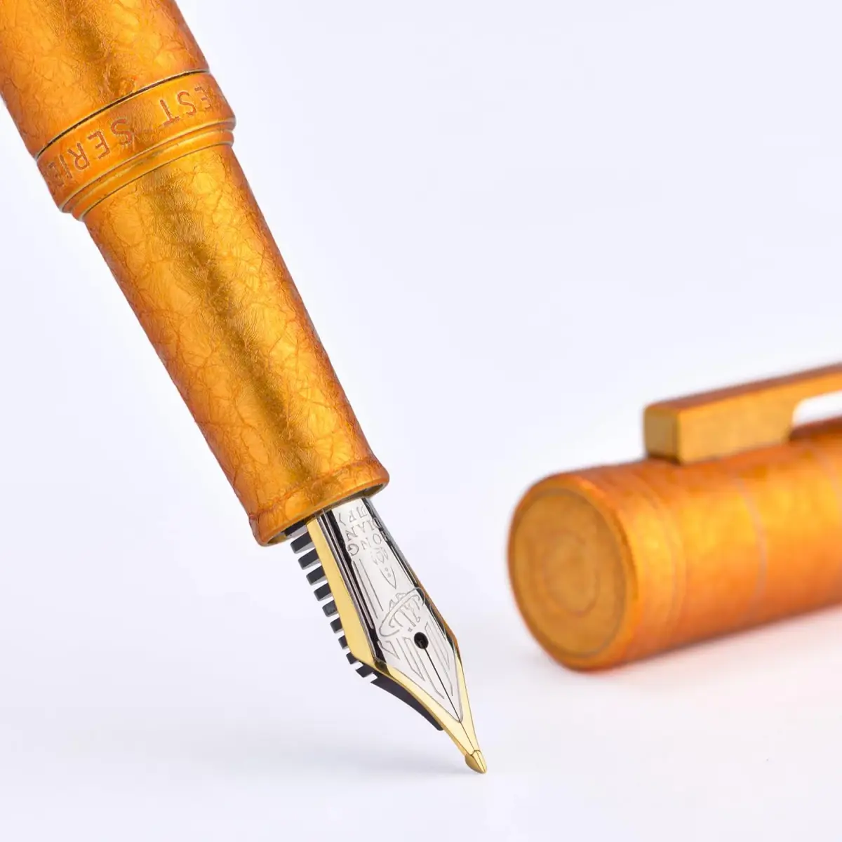 Asvine Hongdian 1851 Fountain Pen - Golden Ice Flower, Long Knife Point Nib for Smooth Writing - view 4