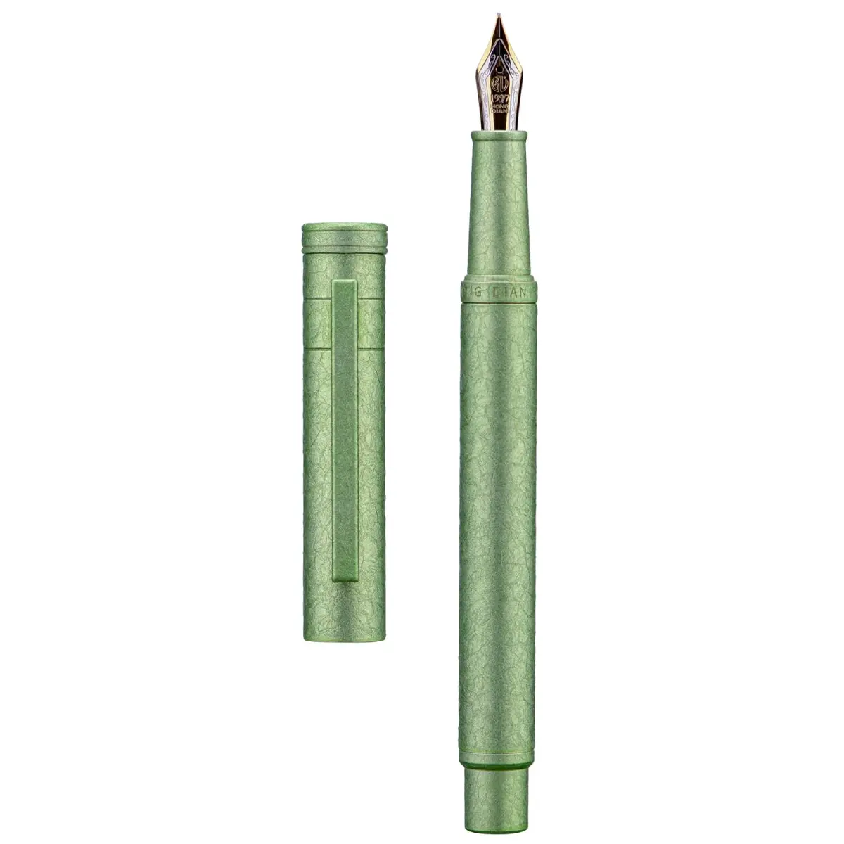 Asvine Hongdian 1851 Applegreen Ice Flower Fountain Pen with Long Knife Point Nib - main product image