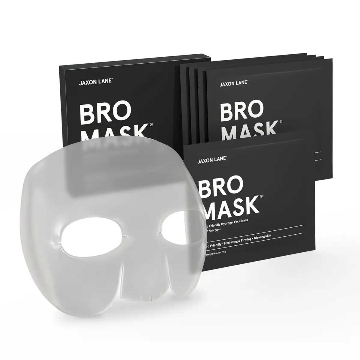 JAXON LANE Korean Beard-Friendly Half Sheet Face Mask for Men, 5 Pack | Hydrating & Brightening - main product image