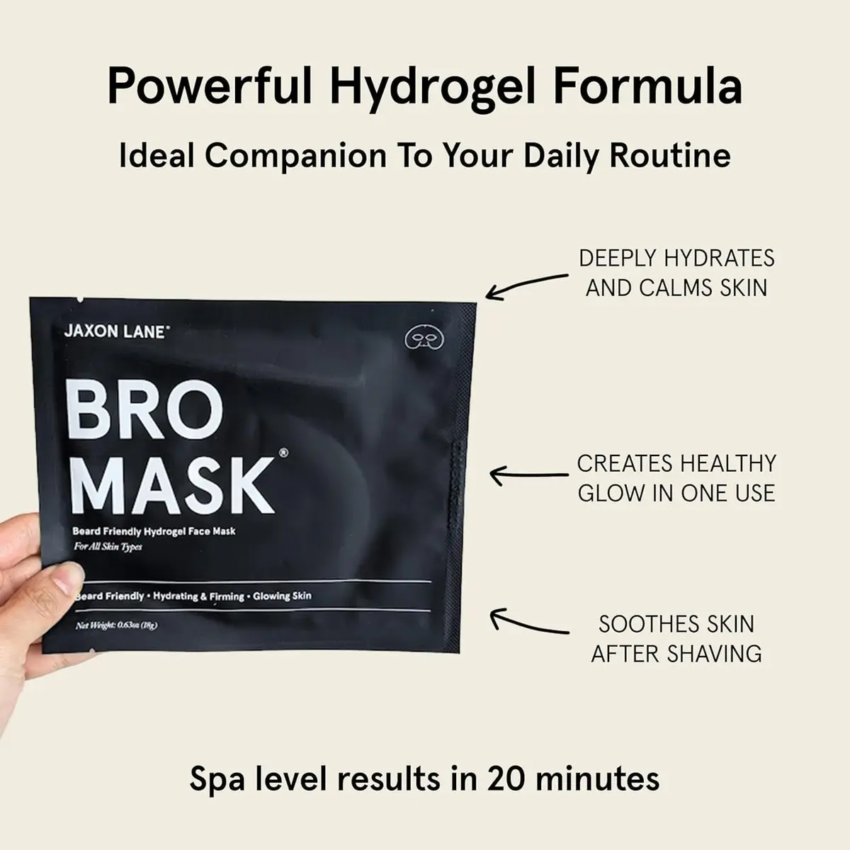 JAXON LANE Korean Beard-Friendly Half Sheet Face Mask for Men, 5 Pack | Hydrating & Brightening - view 2