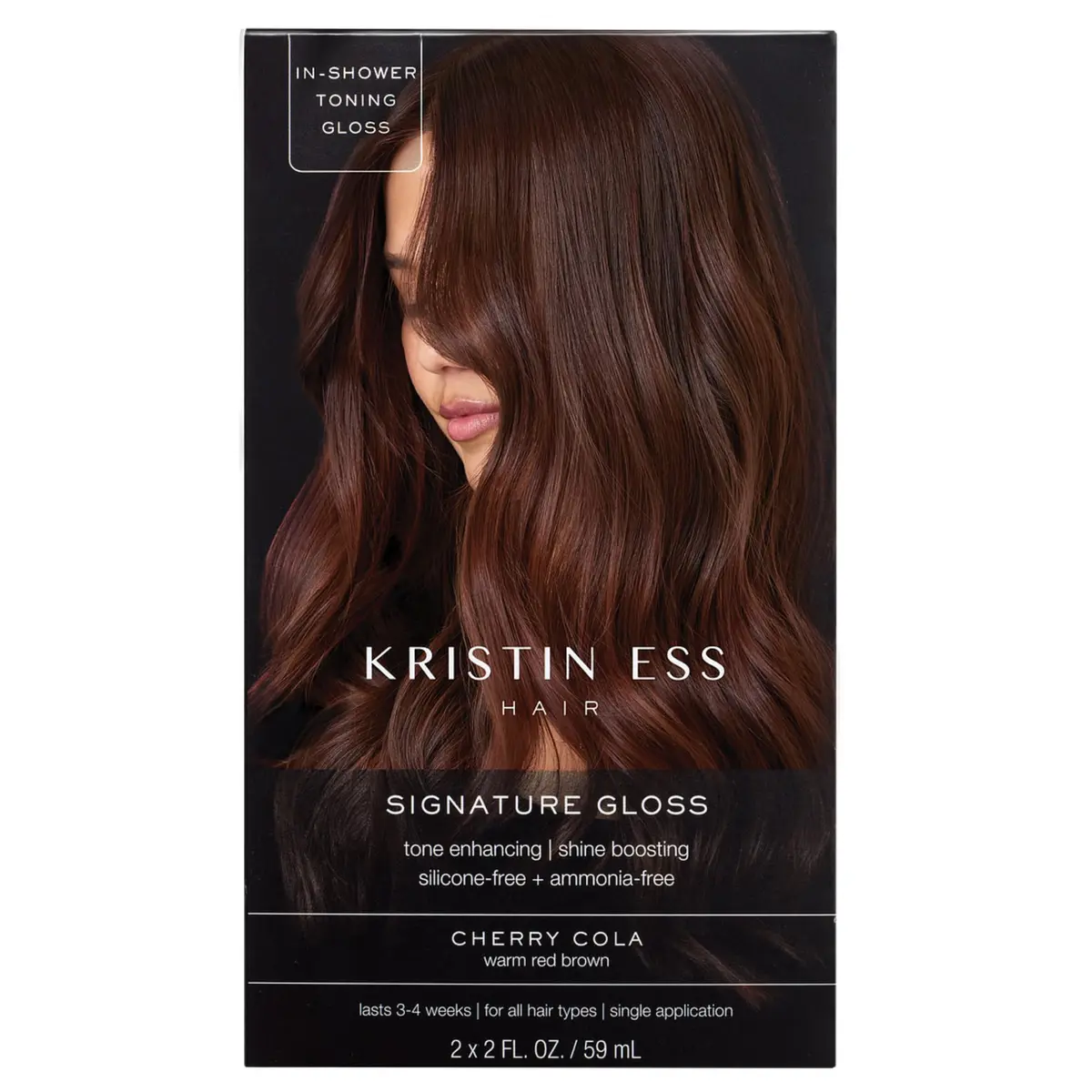 Kristin Ess Hair Gloss Cherry Cola Warm Red Brown 118ml (4 Fl Oz) | Semi-Permanent Color Depositing Conditioner - main product image