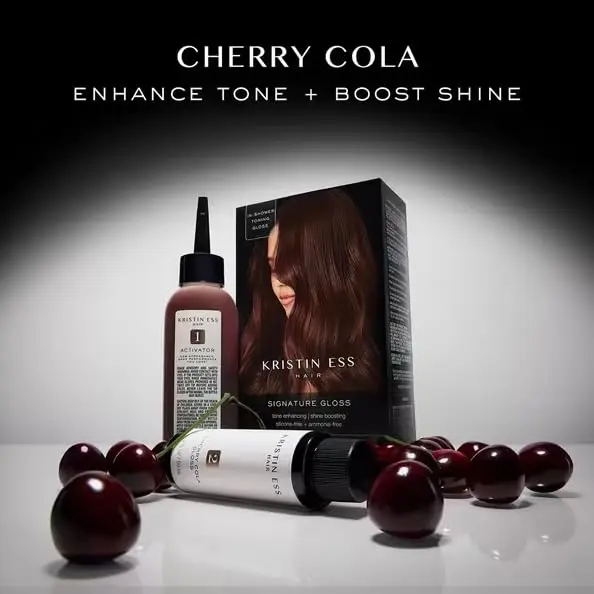 Kristin Ess Hair Gloss Cherry Cola Warm Red Brown 118ml (4 Fl Oz) | Semi-Permanent Color Depositing Conditioner - view 8