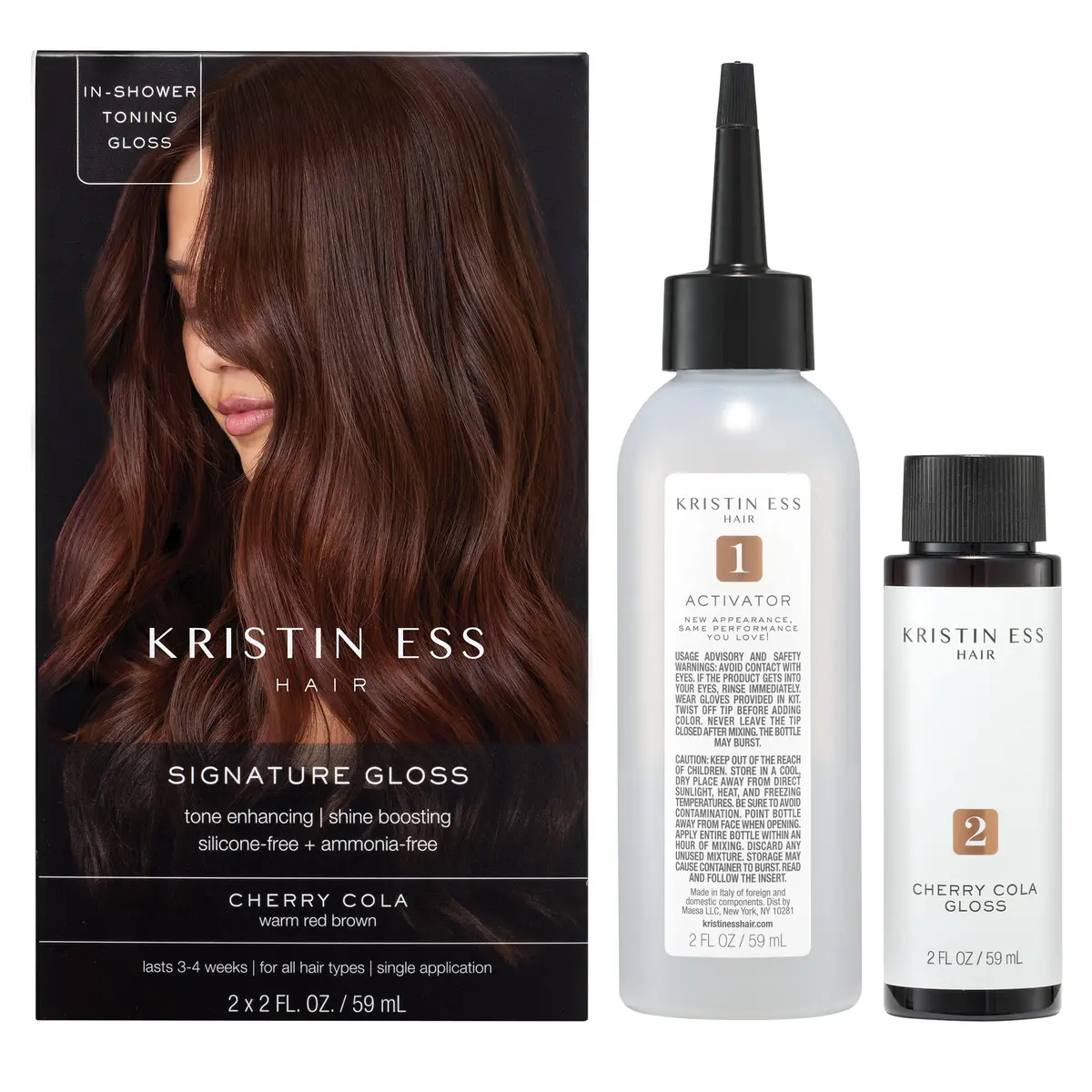Kristin Ess Hair Gloss Cherry Cola Warm Red Brown 118ml (4 Fl Oz) | Semi-Permanent Color Depositing Conditioner - view 2