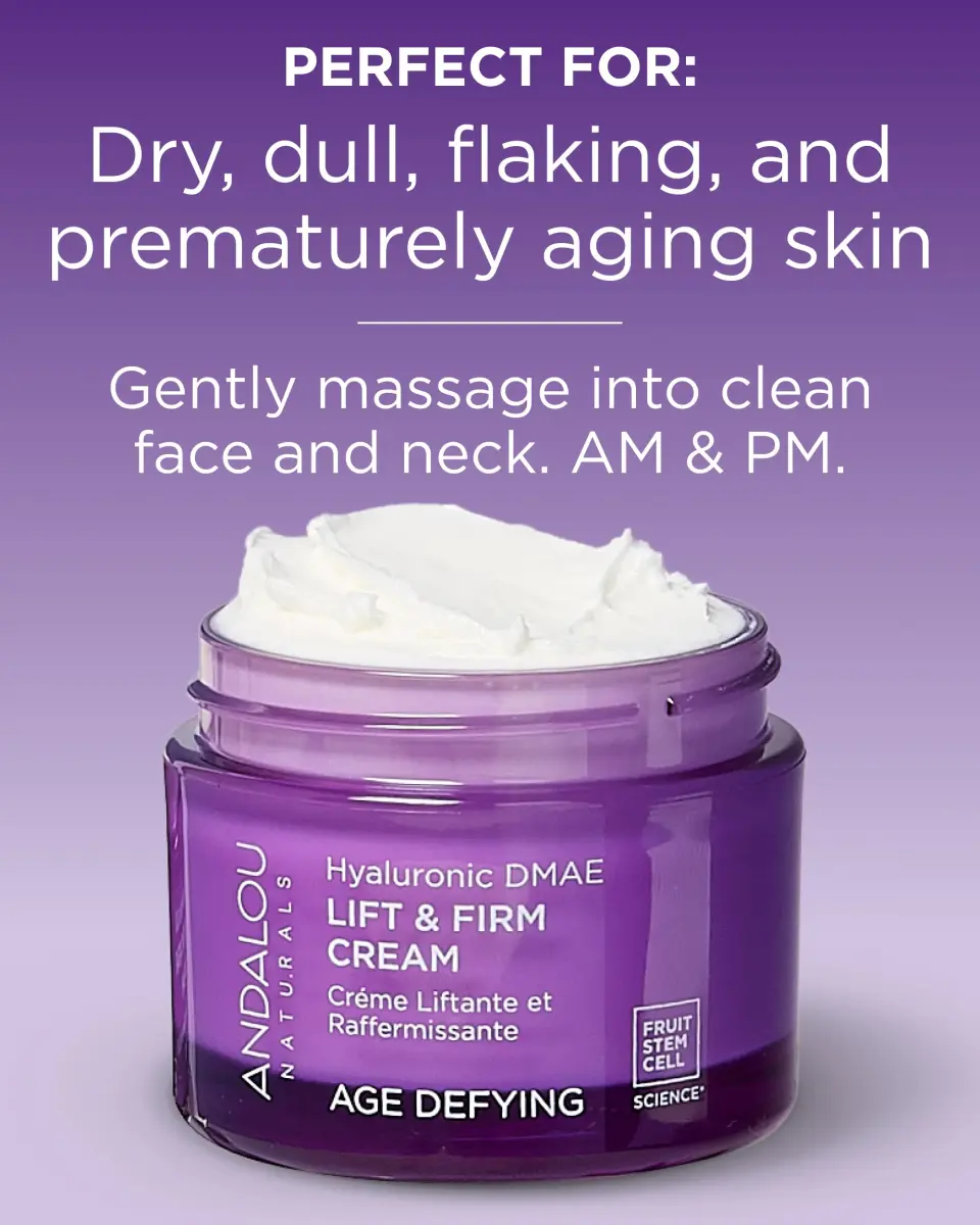 Andalou Naturals Hyaluronic DMAE Lift & Firm Skin Cream 100ml (3.4 Fl Oz) | Anti Aging Face Moisturizer - view 4