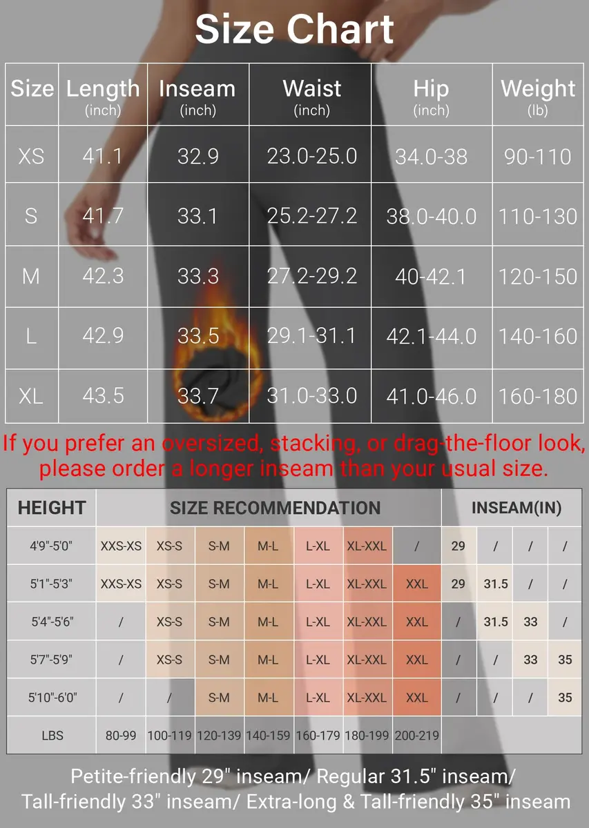 YEOREO Womens Straight Leggings 33" Thin Fleece Black | High Waist, Soft, Stretchy for Yoga & Workout - view 5