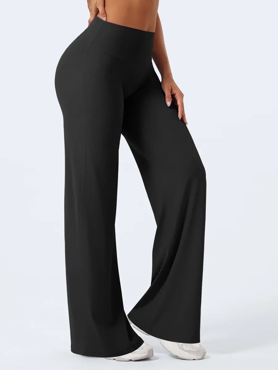 YEOREO Womens Straight Leggings 33" Thin Fleece Black | High Waist, Soft, Stretchy for Yoga & Workout - view 8