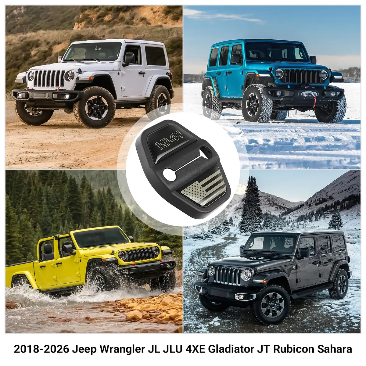 DWKJMYCP Black 6pcs Door Lock Decoration Cover for Jeep Wrangler JL JLU Gladiator JT | Vehicle Molding Accessories - view 7