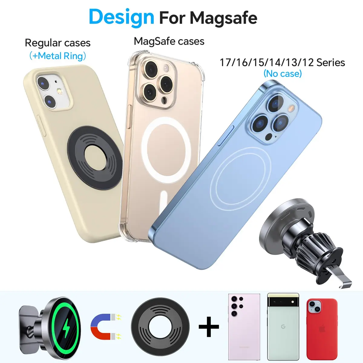 Coolpow Magsafe Car Mount Charger 15W | Magnetic Wireless Car Charger for iPhone - view 8