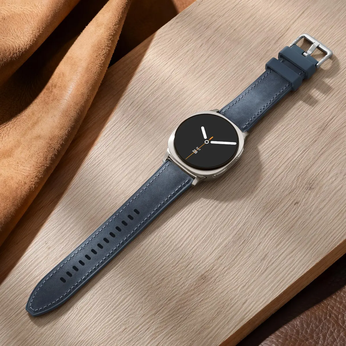 Dirrelo Hybrid Leather & Silicone Watch Band Compatible with Samsung Galaxy Watch 8/9 40mm/44mm & Classic 46mm | Breathable, Sweat-Resistant, Hypoallergenic - view 2