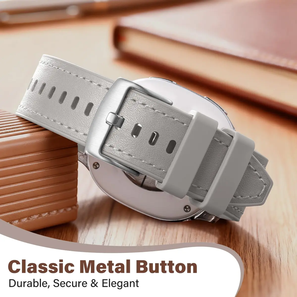 Dirrelo Watch Band Compatible for Samsung Galaxy Watch 8 & 9 40mm/44mm & Classic 46mm | Leather & Silicone Hybrid - view 4