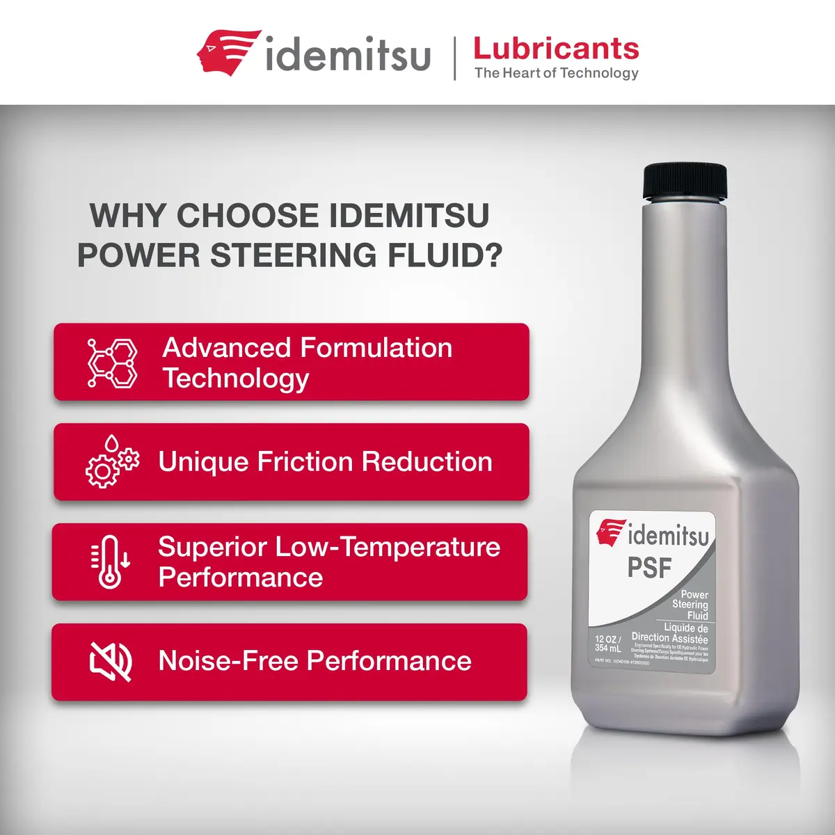 Idemitsu Power Steering Fluid 12 oz | Improves Response & Reduces Noise - view 3