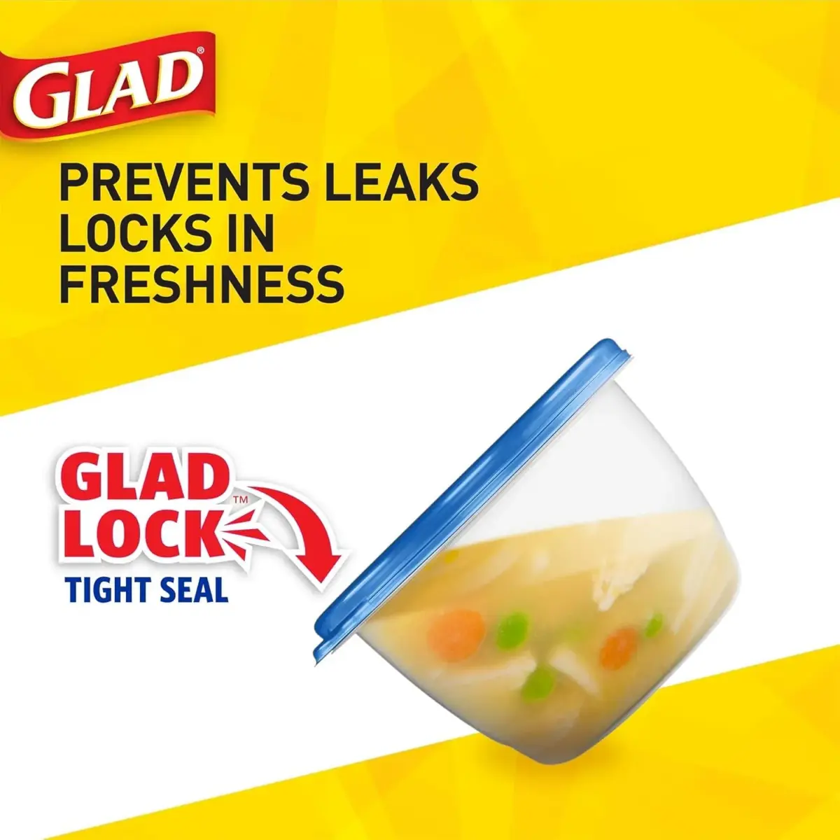 Glad GladWare Tall Entree Containers, Large Square, 42 Oz, 3 Count, 2-Pack - view 4