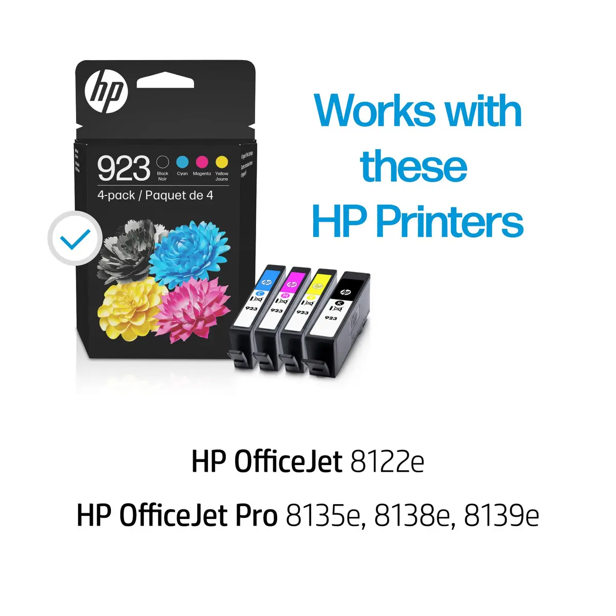 HP 923 CMYK Original Ink Cartridge 4-Pack (96 Cartridges Total) | Fade-Resistant Documents & Brilliant Images - view 2