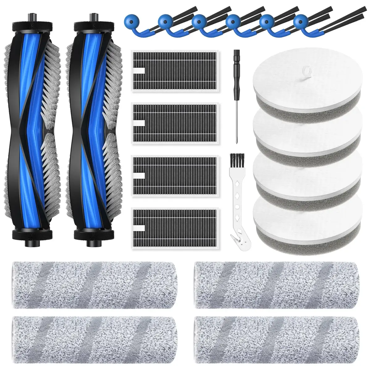 Lacvik 22 Pack X11 OmniCyclone Accessories for Ecovacs Deebot X11 OmniCyclone & Yeedi S20 Infinity Robot Vacuum | HEPA Filters, Roller Brushes, Side Brushes - view 9