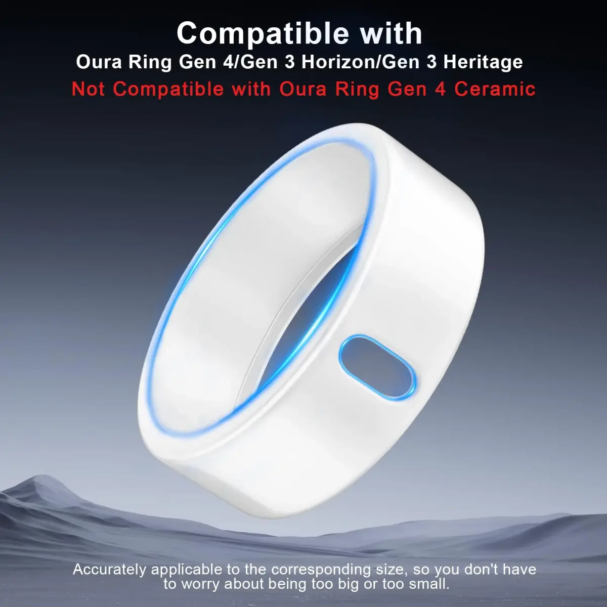 ZOOROO White 3 Pack Oura Ring Gen 4/3 Case Size 11 | TPU Protector with Charging Hole - view 2