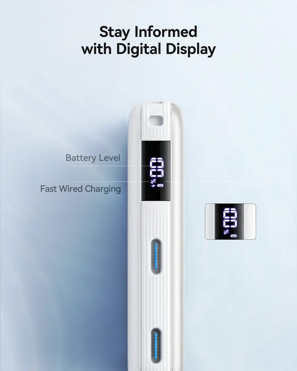 INIU Power Bank 25W Portable Charger 10,000mAh | Slim Magnetic Wireless & Fast Wired Charging - view 3