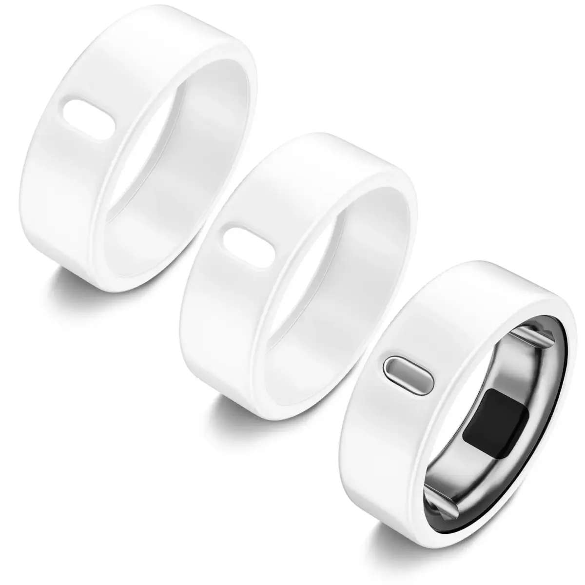 ZOOROO TPU Oura Ring Cover for Gen 4/3 Horizon/Heritage, Size 12 (White*3) | Protects Smart Ring from Scratches - main product image