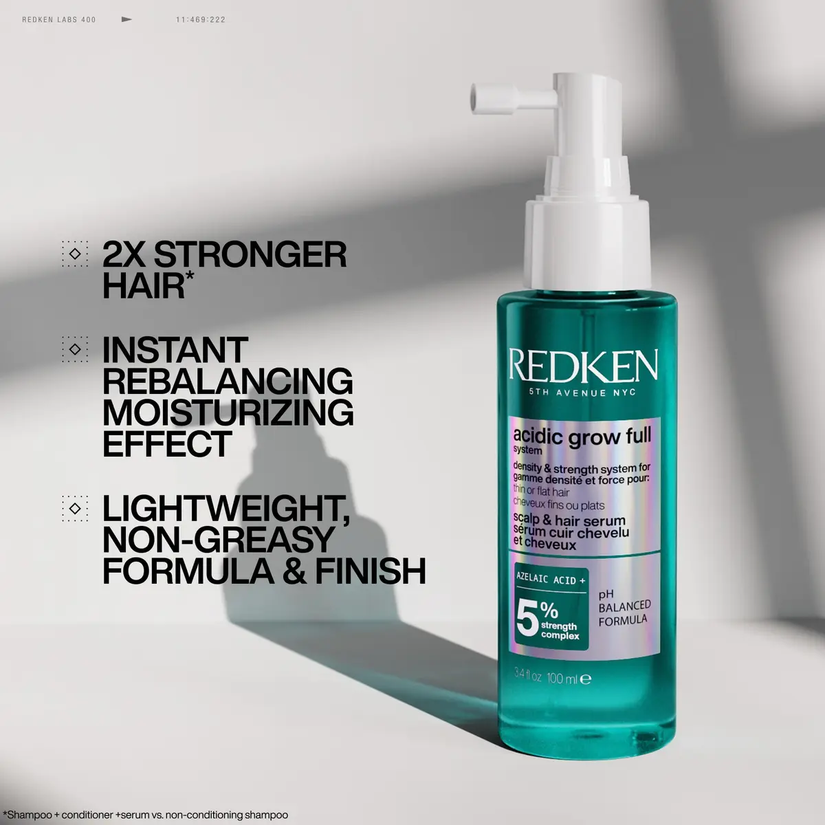 Redken Acidic Grow Full Scalp & Hair Serum – For Thicker-Looking Hair, 3.38 Fl Oz | Supports denser, thicker hair with 5% Strength Complex - view 6