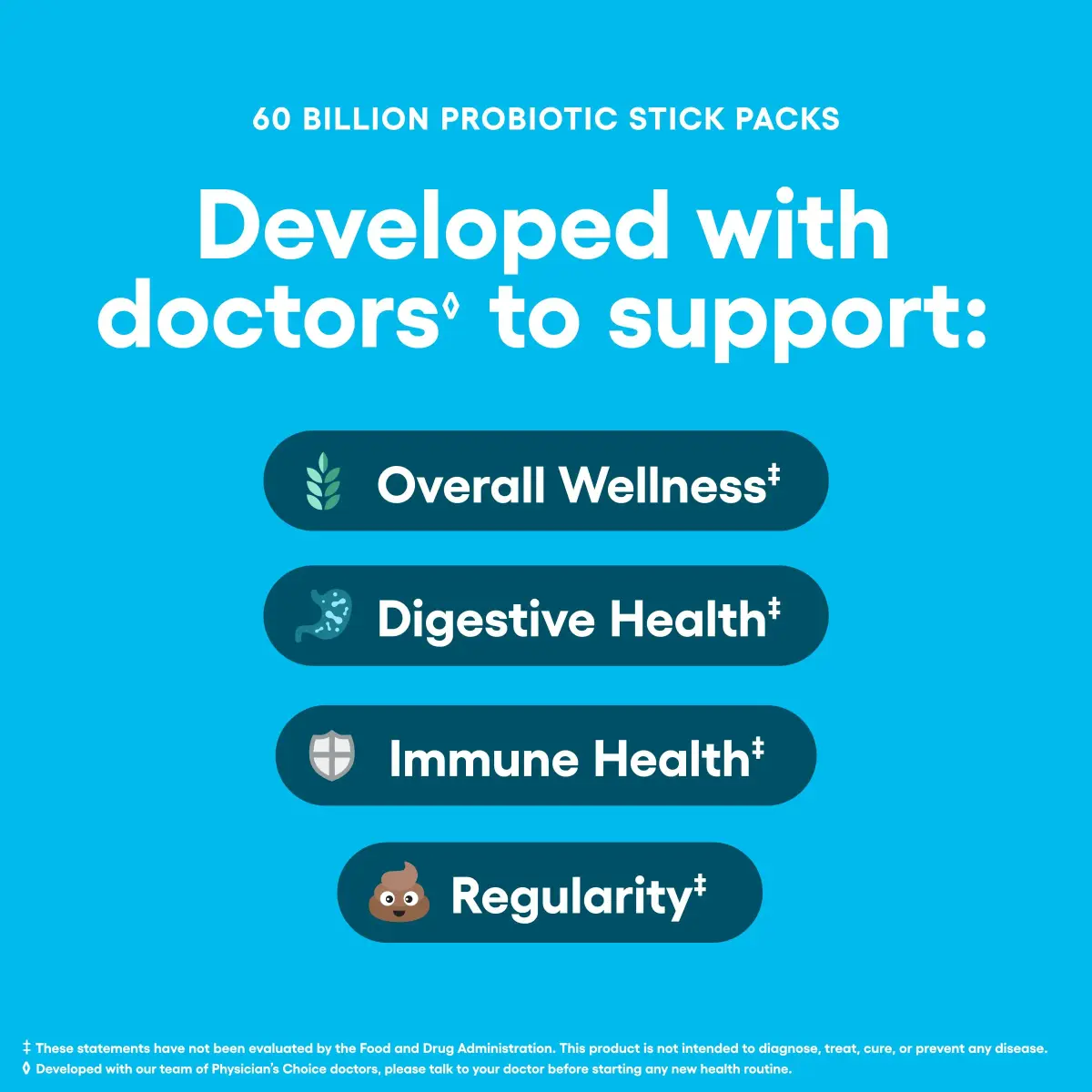 Physician's Choice 60 Billion CFU Probiotic Stick Packs 24CT | Supports Digestive & Gut Health - view 3