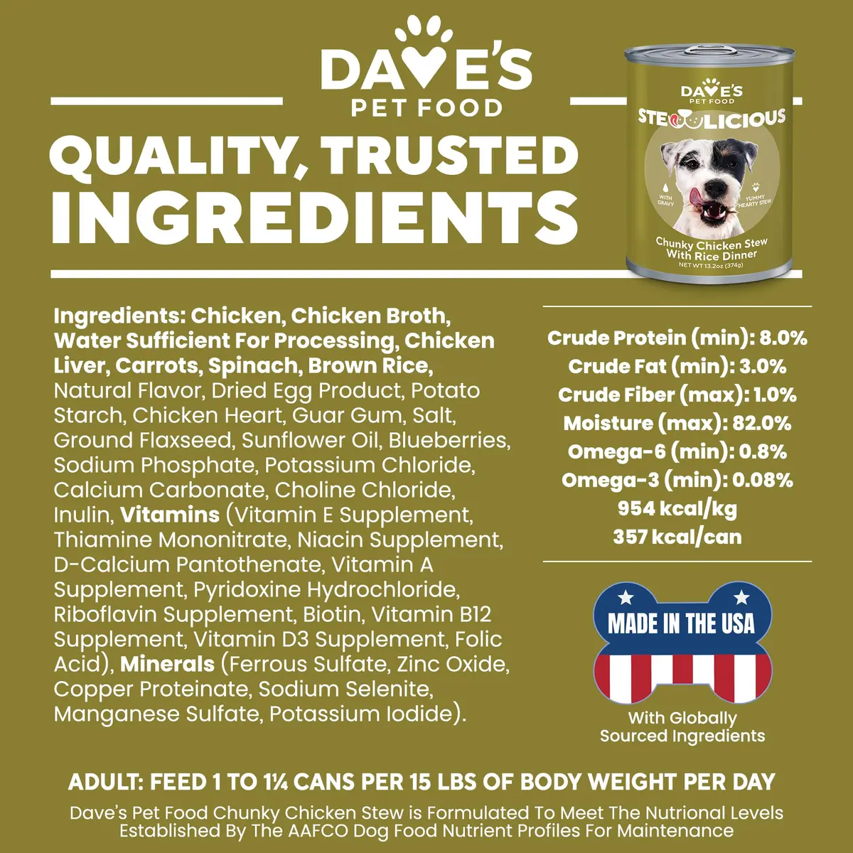 Dave's Pet Food Wet Canned Dog Food, Chunky Chicken Stew in Gravy, 13.2oz | Supports digestion & immune health - view 6