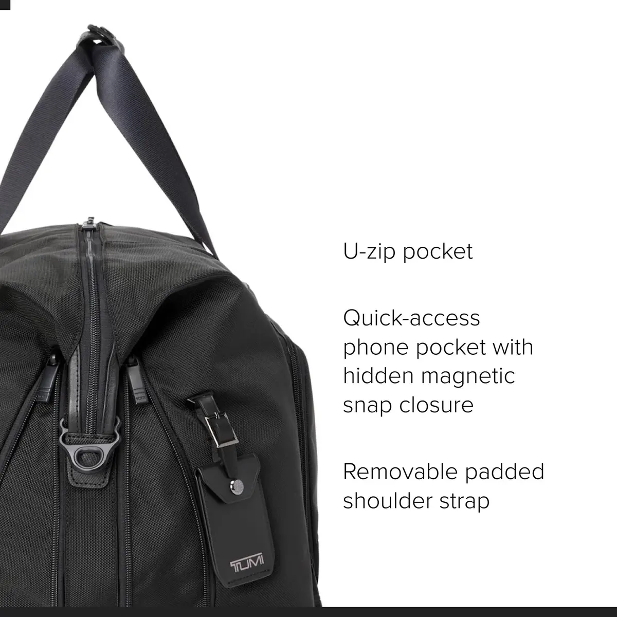 TUMI Unisex Double Expansion Duffel, Black | 31L Capacity, Expandable for Long Weekends - view 6